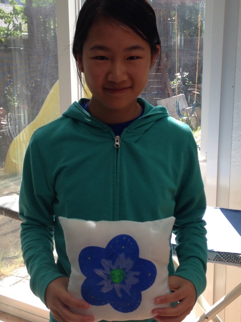 7th grader painted pillow