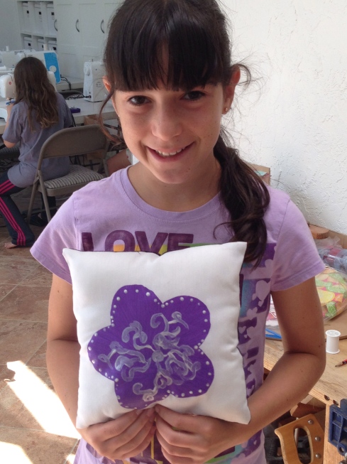 6th grader painted pillow.