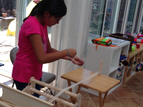 5th grader starting to warp her 2nd project.